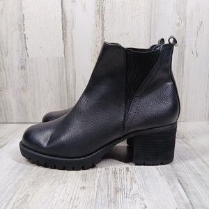 MIA Jody Ribbed‎ Round Toe Block Heel Chelsea Ankle Boots #490